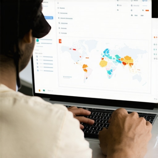 Person reviewing local SEO analytics on a laptop.