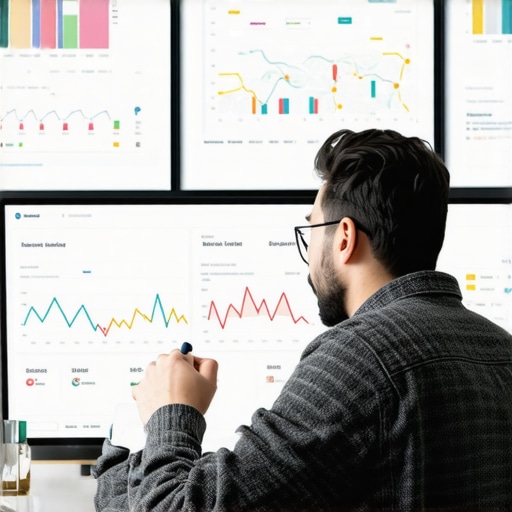 Analyzing Local SEO Data for Map Rankings Business owner reviewing Google Maps and SEO analytics on a computer screen.