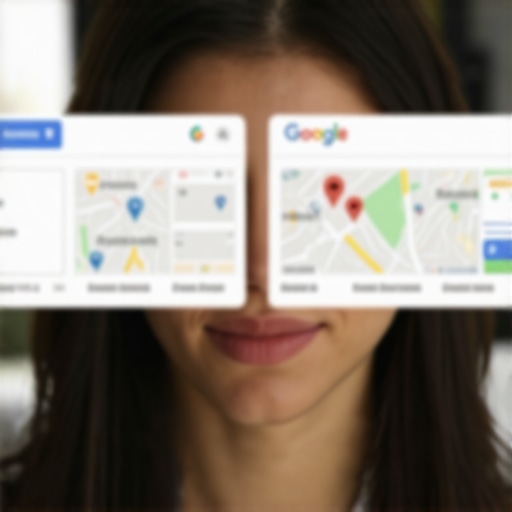 SEO specialist reviewing local search analytics for map ranking optimization.