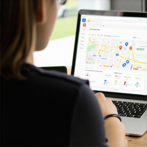 Expert analyzing local SEO data for Google Maps Business owner reviewing Google Maps rankings and SEO analytics