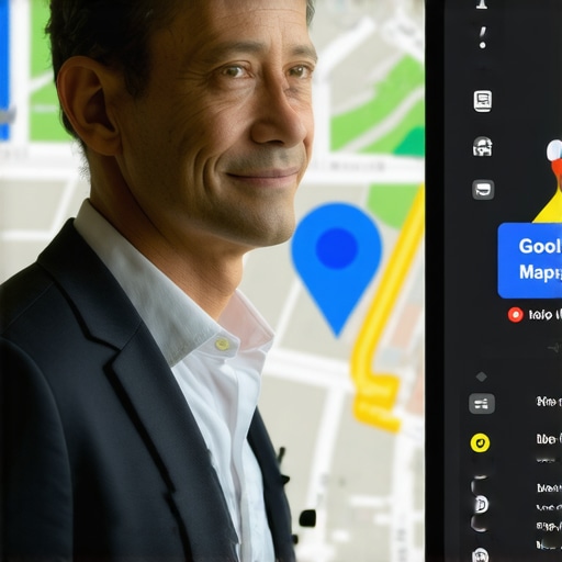 Business owner optimizing Google My Business profile on a digital device