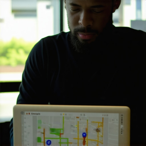 SEO specialist reviewing local search performance on a laptop