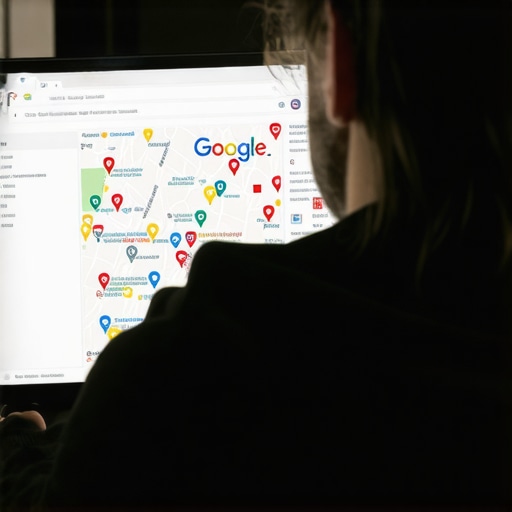 An SEO professional reviewing local search data on a computer