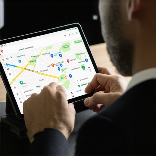 Consultant reviewing Google Maps optimization strategies on a tablet