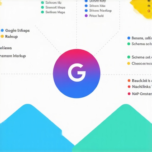 Local SEO Components Influencing Maps Rankings Diagram illustrating key elements affecting Google Maps optimization and local search rankings.