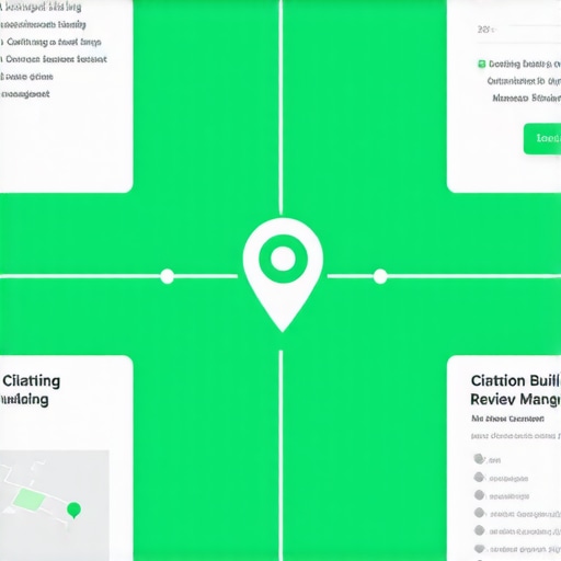 Diagram illustrating the steps to optimize a local business Google Maps listing, including claiming profile, building citations, and managing reviews.