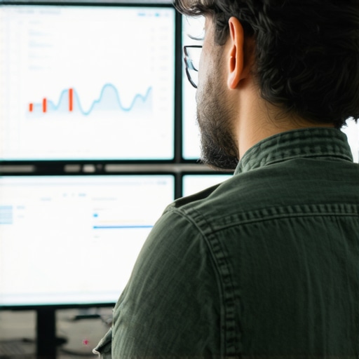 A person working with SEO dashboards displayed on computer screens, focusing on local map rankings