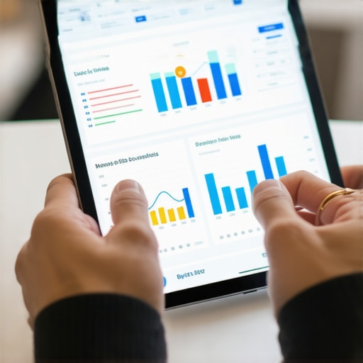 Person reviewing local SEO analytics on a tablet, symbolizing expert analysis and advanced understanding.