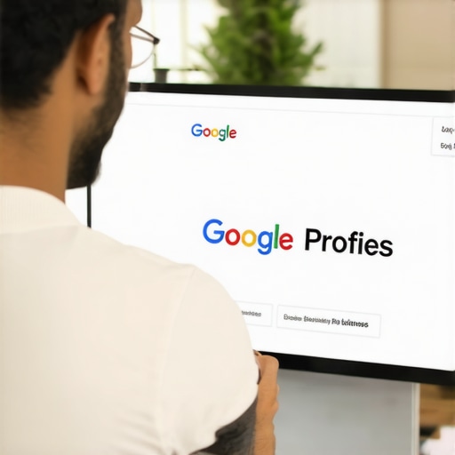 Expert optimizing Google Maps profile on a desktop computer.