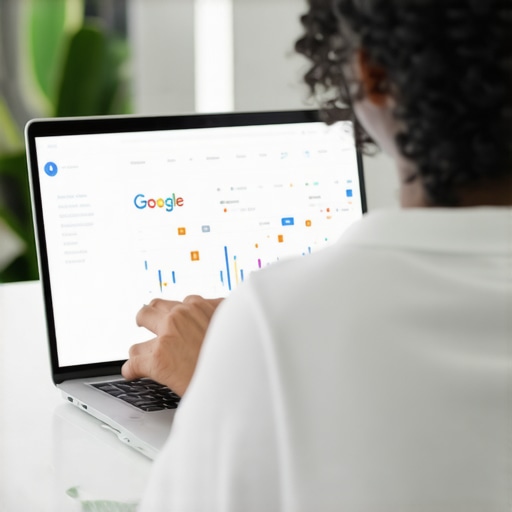 Maintaining Local SEO Success with Tools Person working on local SEO tools for Google Maps optimization.