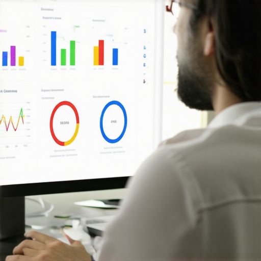 Person analyzing local SEO dashboard on computer for Maps ranking strategies