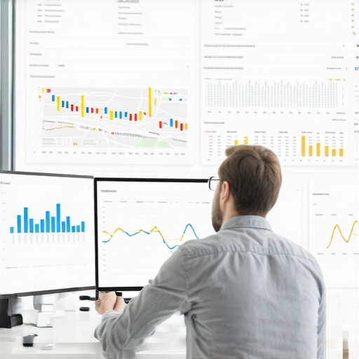 Digital marketing professional reviewing local SEO analytics on a computer