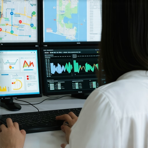 Analyst working with local SEO analytics tools to maintain Google Maps rankings.