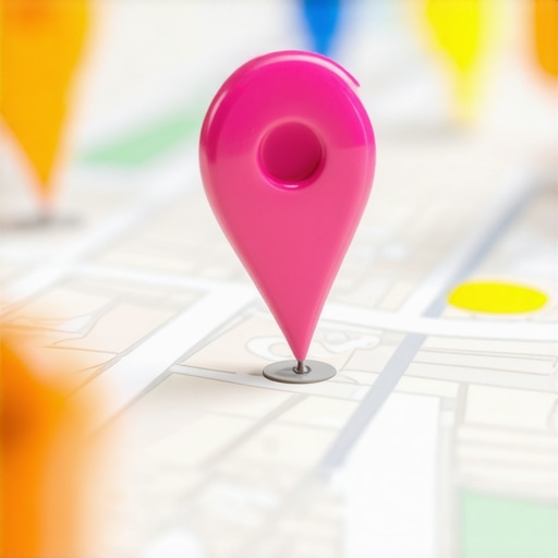 A digital map highlighting specific business locations with correction markers for improved local search visibility.