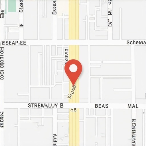Visual representation of optimized Google Map profile highlighting address accuracy, schema markup, and localized keywords.