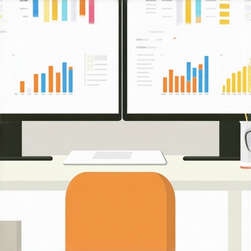 Digital workspace for local SEO management A professional setting showcasing tools and data for local SEO optimization